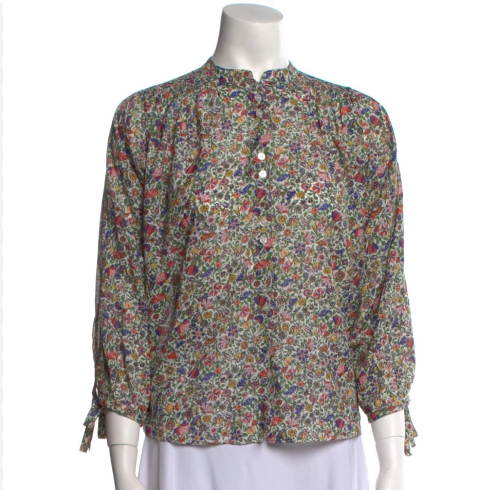 Doen floral button down cotton shirt